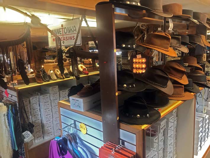 Hats in Gift Shop at Clark's