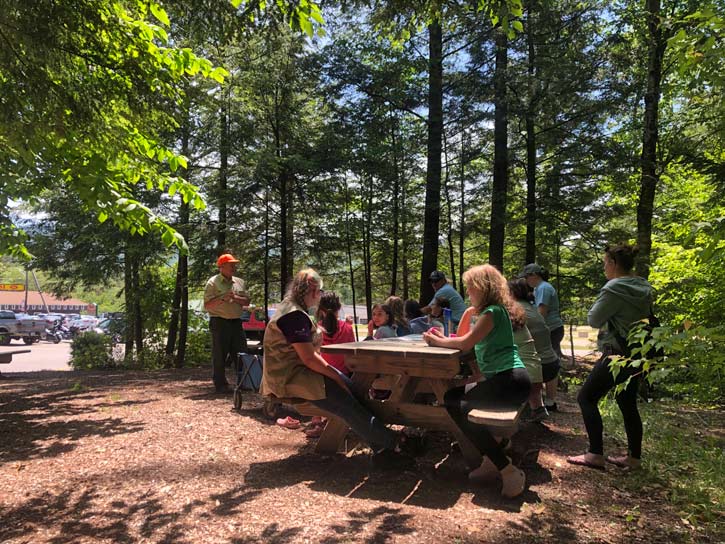 The Wilderness Explorer Program is held in a wooded area