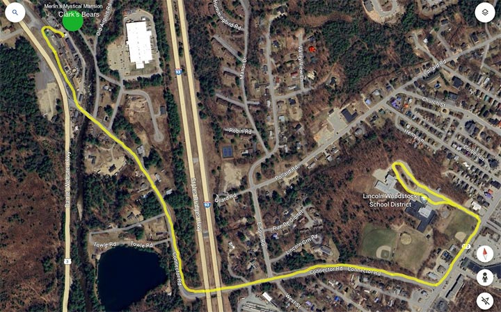Running of the Bears 5K race Map